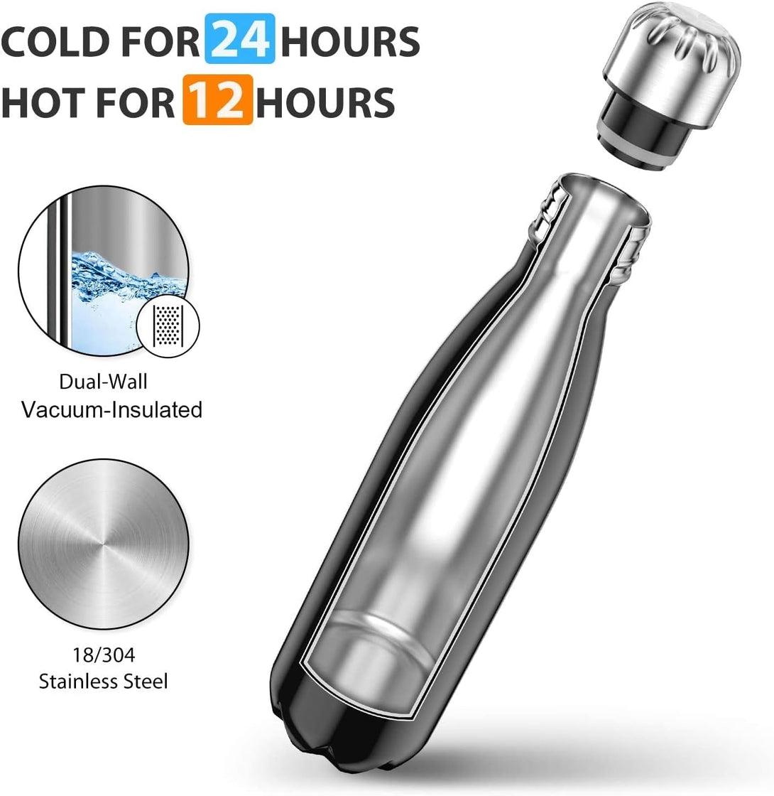 THE CEO 17Oz Business Stainless Steel Water Bottle with Three-Layer Insulation - Leak-Proof Reusable Bottles for Travel & Gym - Stay Hydrated with a Insulated Bottle for Outdoor Adventures - Rose Gold
