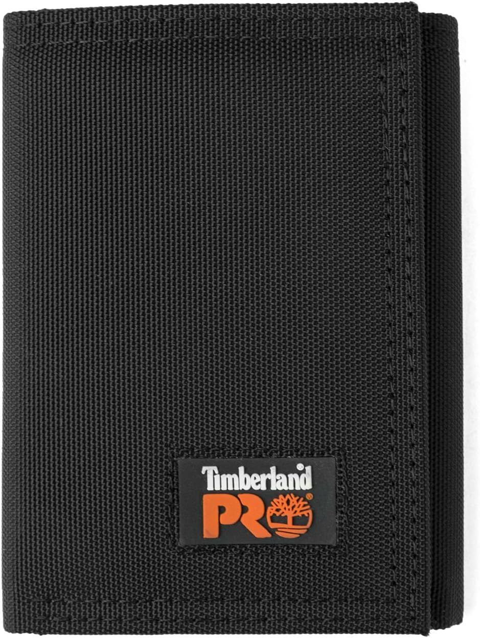 Timberland PRO Men'S Cordura Nylon RFID Trifold Wallet with ID Window