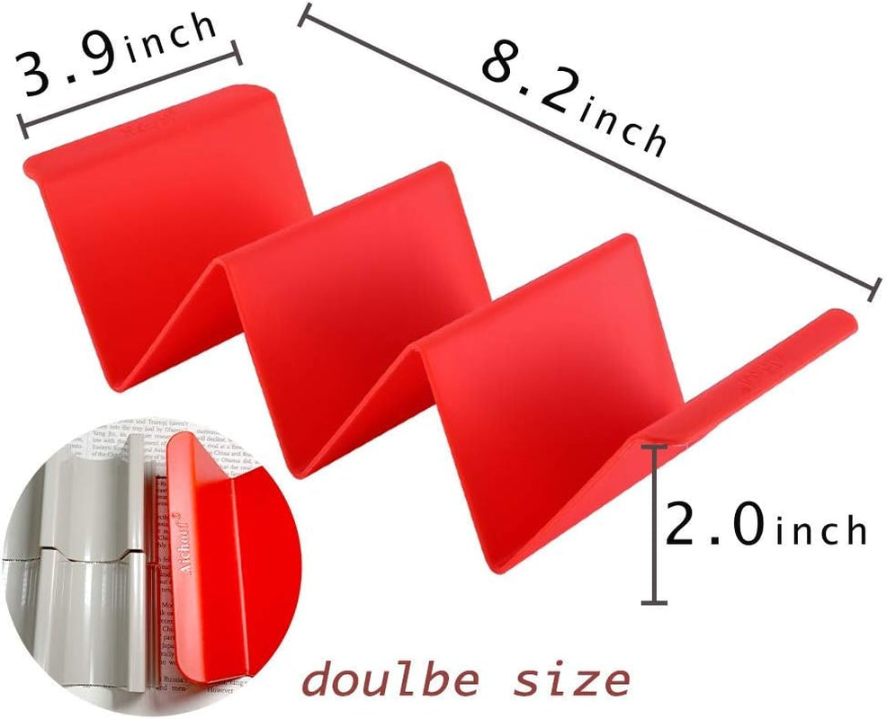 Aichoof Colorful Taco Holder Stands Set of 6 - Premium Large Tray Plates Holds up to 3 or 2 Tacos Each, PP Health Material Very Hard and Sturdy, Dishwasher & Microwave Safe