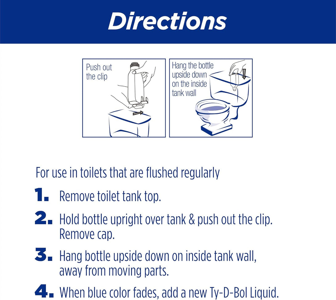 Ty-D-Bol Automatic Toilet Bowl Cleaner Cleans and Deodorizes Toilets for a Fresher Smelling Bathroom