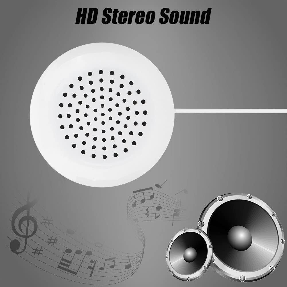 ASHATA Portable Pillow Speaker, Mini Stereo Speaker with 3.5Mm Aux Plug for MP3, Phone, CD Player, Etc (White)