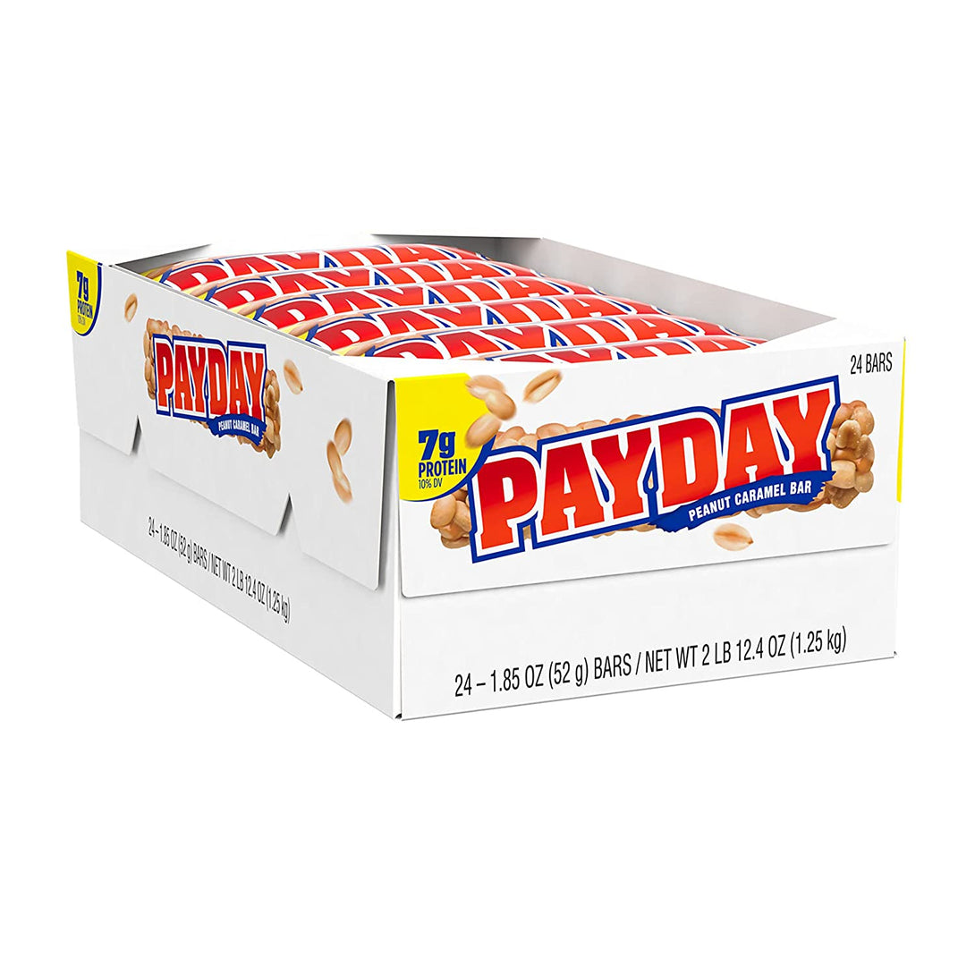 PAYDAY Peanut Caramel, Christmas Candy Bars, 1.85 Oz (24 Count)