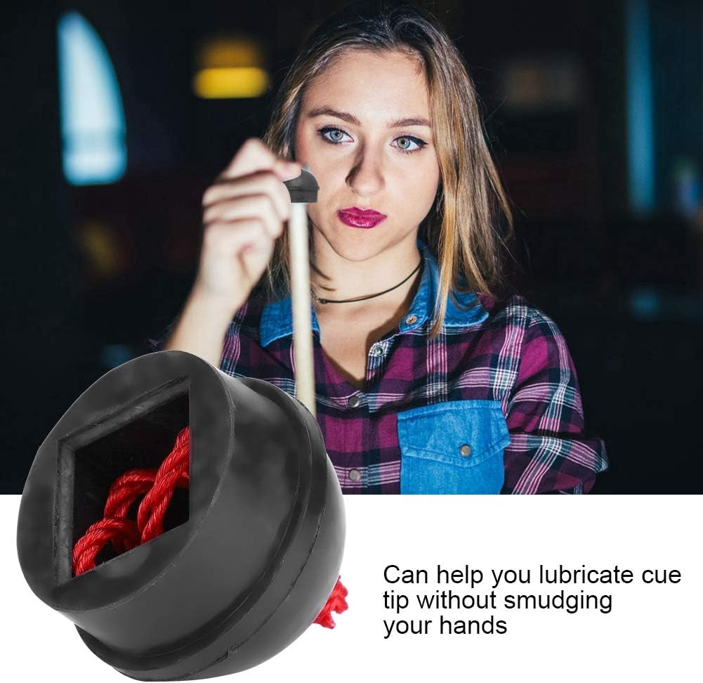 Alomejor 2Pcs Cue Tips No Slip Cue Tip Chalk Billiard Pool Cue Chalk Holder with Cord for Pool Cues and Snooker