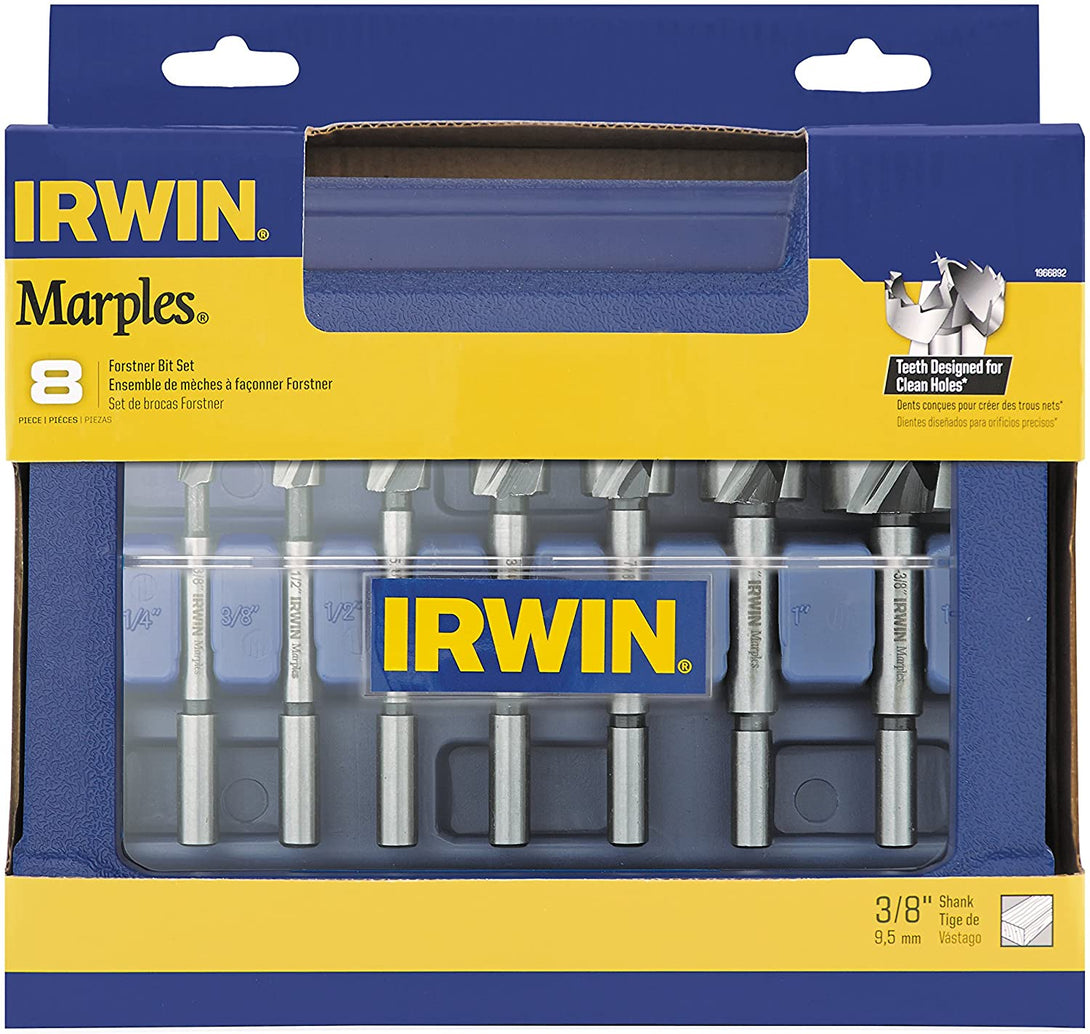 Irwin Tools IRWIN Marples Forstner Bit Set, Wood Drilling, 8 Piece (1966892)