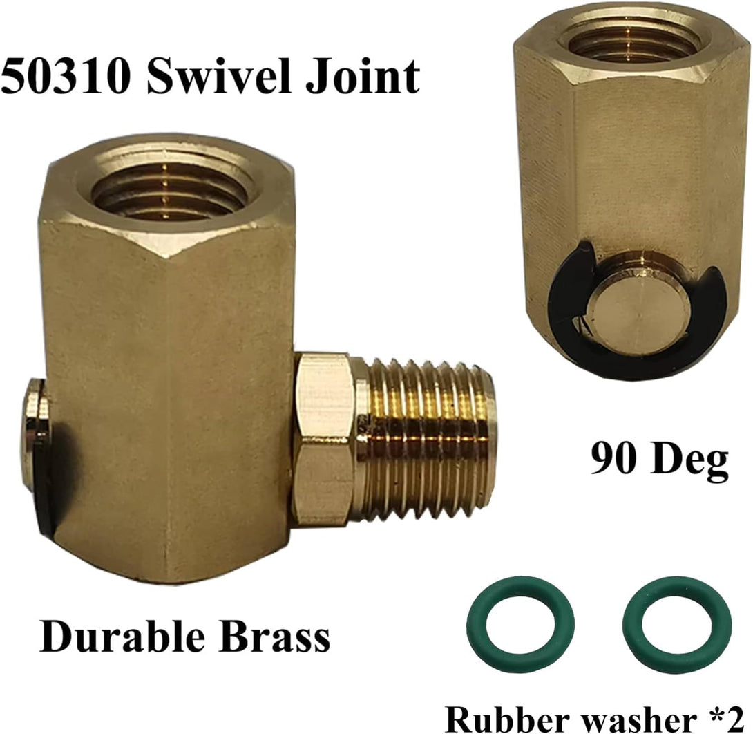 50310 Swivel Joint for Air Hose Reel 1/4'' FPT * 1/4'' MPT 90 Deg Swivel Fitting, 5/16-18G Male/Female