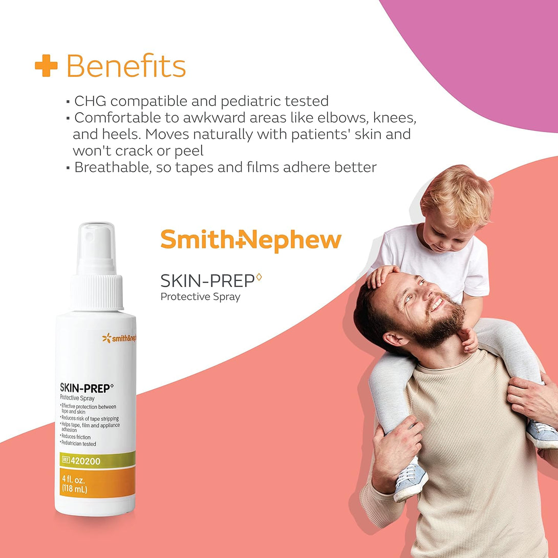 Smith & Nephew SW420200 SKIN-PREP Spray, Protective Dressing Spray, Skin Barrier Film, Contains Alcohol, 4 Ounces