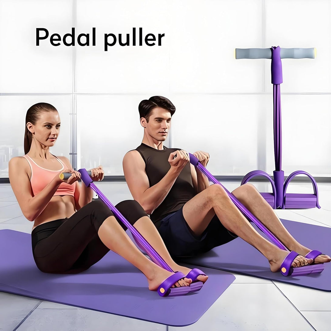 21 Fitness Resistance Bands-4 Tube Pedal Ankle Puller 2025 Upgrade Stretch Bands for Exercise Sit up Exercise Equipment AB Training Auxiliary Device Workout Equipment for Women Men