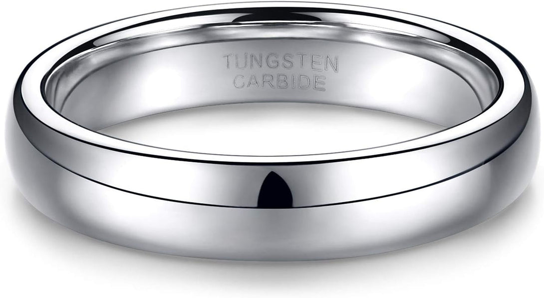 TRUMIUM 2Mm 4Mm 6Mm 8Mm Tungsten Wedding Band Ring for Men Women Gold/Rose Gold/Silver Domed High Polish Comfort Fit 4-15
