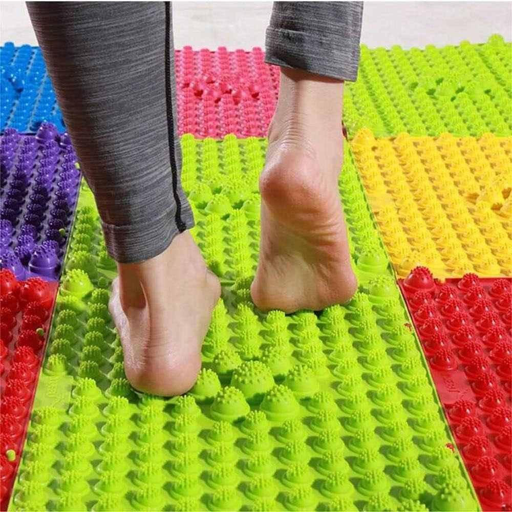 Foot Massage Acupressure Mat - Reflexology Walking Toe Plate Pad for Bathroom, Yoga, Outdoor Games - Anti-Slip - 2 PCS (Green)