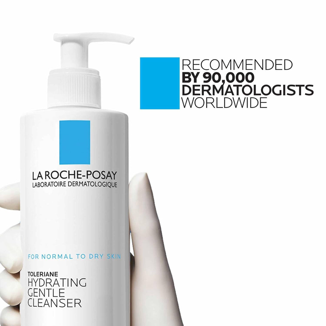 La Roche-Posay Toleriane Hydrating Gentle Face Cleanser, Hydrating Facial Cleanser with Niacinamide + Ceramides, Daily Face Wash for Dry Skin to Normal Skin, Sensitive Skin Tested, Fragrance Free