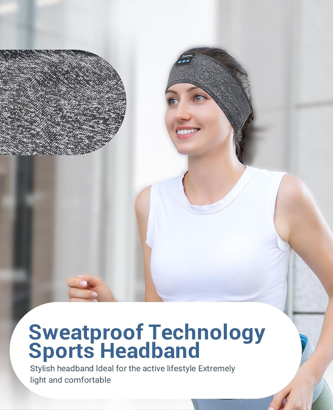 Perytong Sleep Headphones Bluetooth Headband, Sports Wireless Earphones Music Sleeping Earbuds with HD Stereo Speaker for Mom Women Men Teen Running Cool Gadgets Unique Gifts