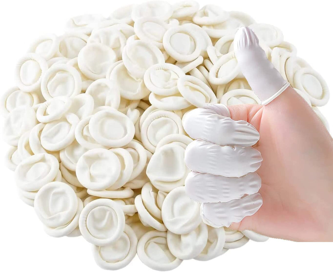 Disposable Latex Finger Cots, Protect Fingers, Anti-Static Industrial Medium Finger Cots, Finger Sleeve Thumb Protector Fingertip Protector Thumb Cover(Approx.420 PCS)