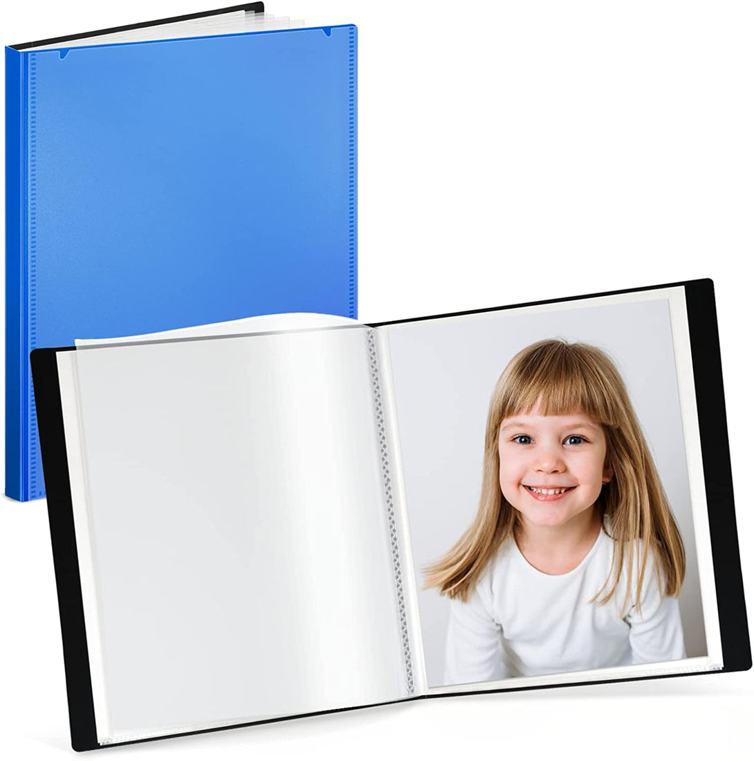 CRANBURY 8X10 Customizable Photo Album - (Blue), Poly Plastic 10X8 Photo Book, 24 8X10 Photo Pages Hold 48 Pictures, 8 X10 Album with Customizable Front Pocket for 8 X 10 Photo Storage