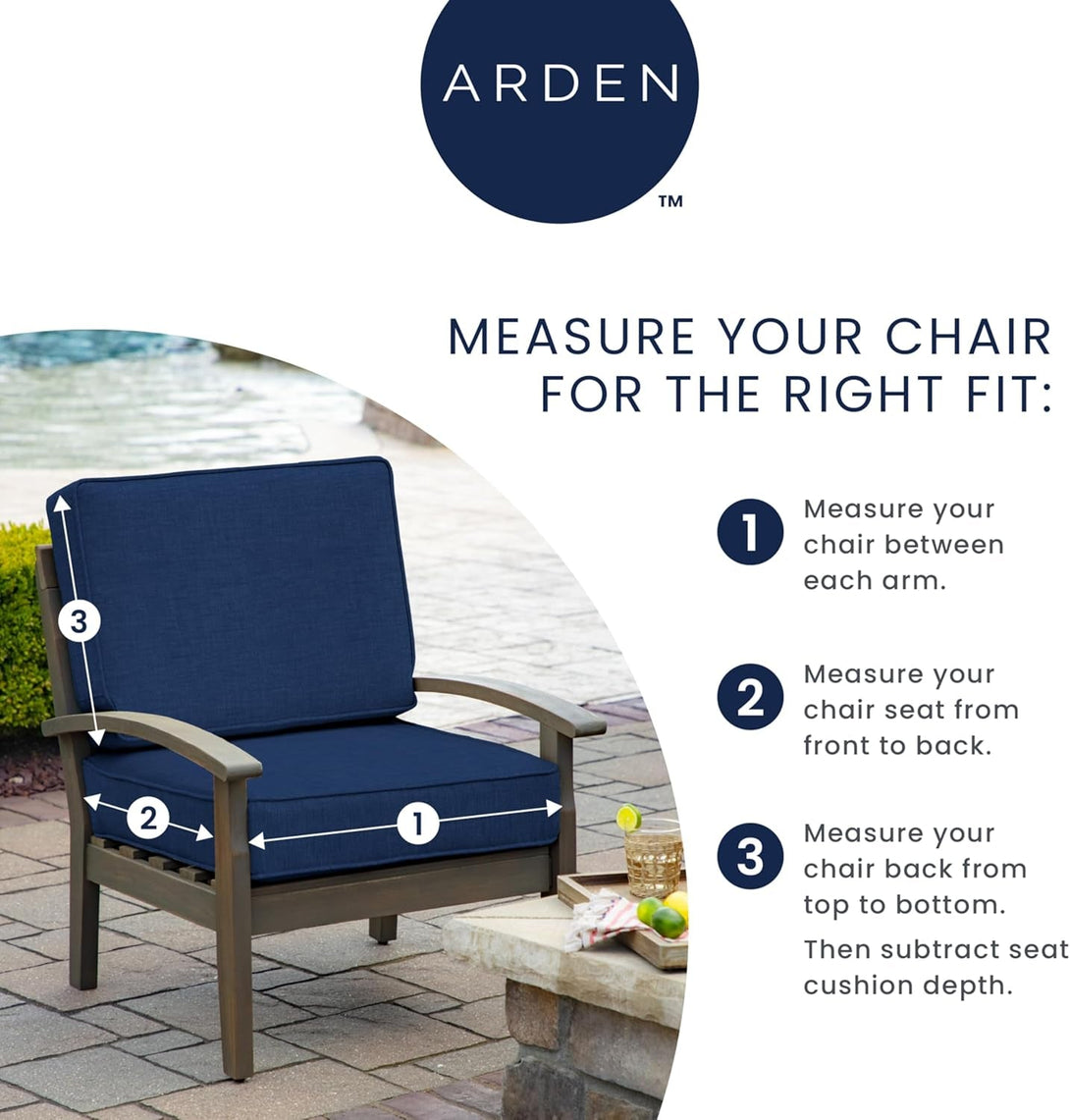 Arden Adirondack Chair Cushion, 19 X 18, Rain-Proof, Fade Resistant, Cushions for Adirondack and Rocking Outdoor Chairs 18 X 19, Black Aurora Damask