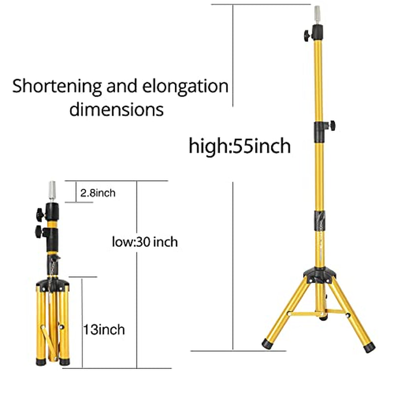 Heavy Duty Wig Stand Tripod - 55 Inch Mannequin Head Stand Wig Stand Tripod with Head Wig Head Stand with Mannequin Head Adjustable Wig Tripod Stand for Styling (Mannequin Head Not Included)