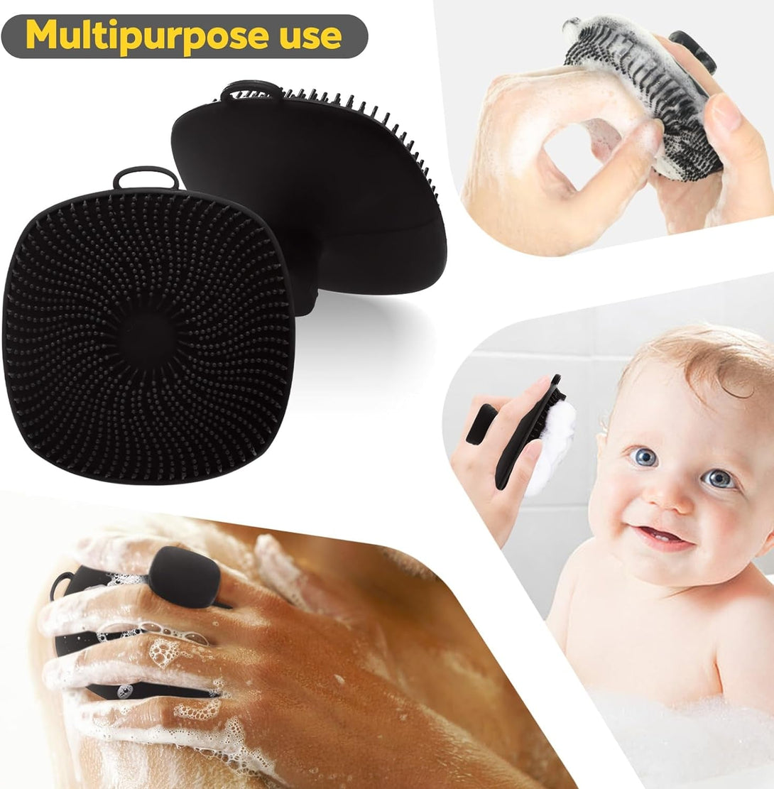 VWMYQ Silicone Loofah, Silicone Body Scrubber New Upgrade Richer Foam and Effective Cleaning, Ergonomic No-Slip Handle, Long-Lasting & Easy to Clean