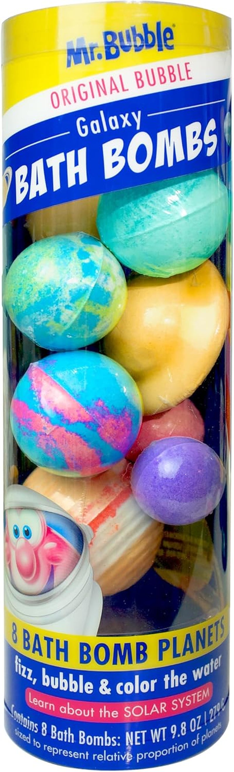 Mr. Bubble Galaxy Bath Bombs, Signature Bubblegum Scent, Set of 8 Different Bath Bomb Planets