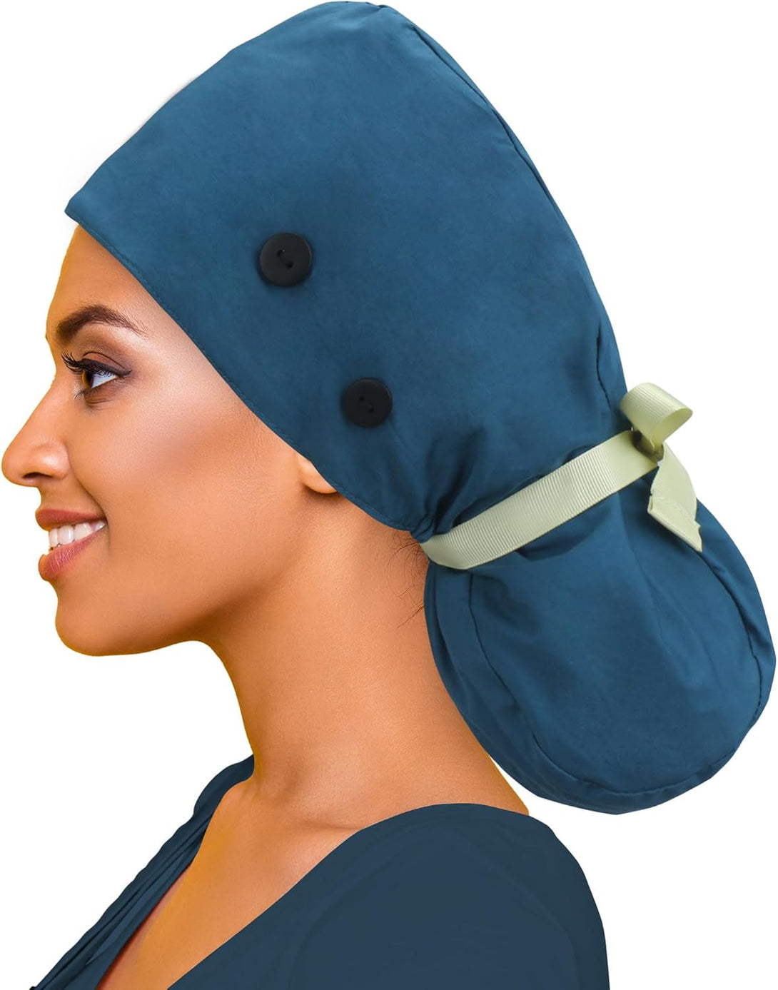 ABAMERICA Scrub Caps for Women Surgical Caps Nurse Hat Functional Ponytail Holder for Long Hair Single or Satin-Lined