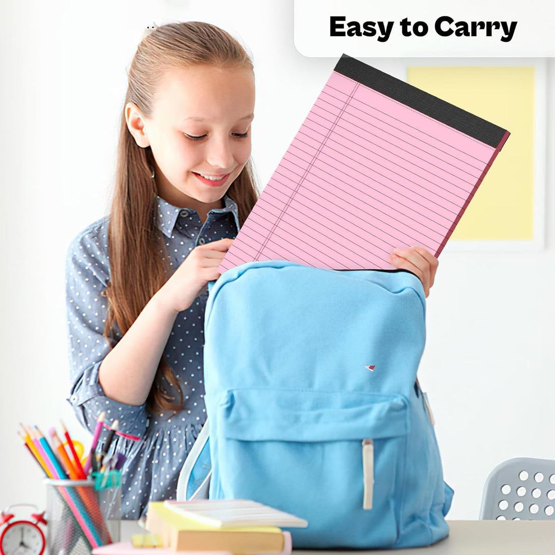 2 Pcs Legal Pads 8.5 X 11 Pink Note Pads 8.5 X 11 Notepad 8.5 X 11 Micro Perforated Writing Pads 8.5 X 11 Lined Paper Pads Wide Ruled Pad of Paper 30 Sheets Notebook for Study, To-Do Lists, Office
