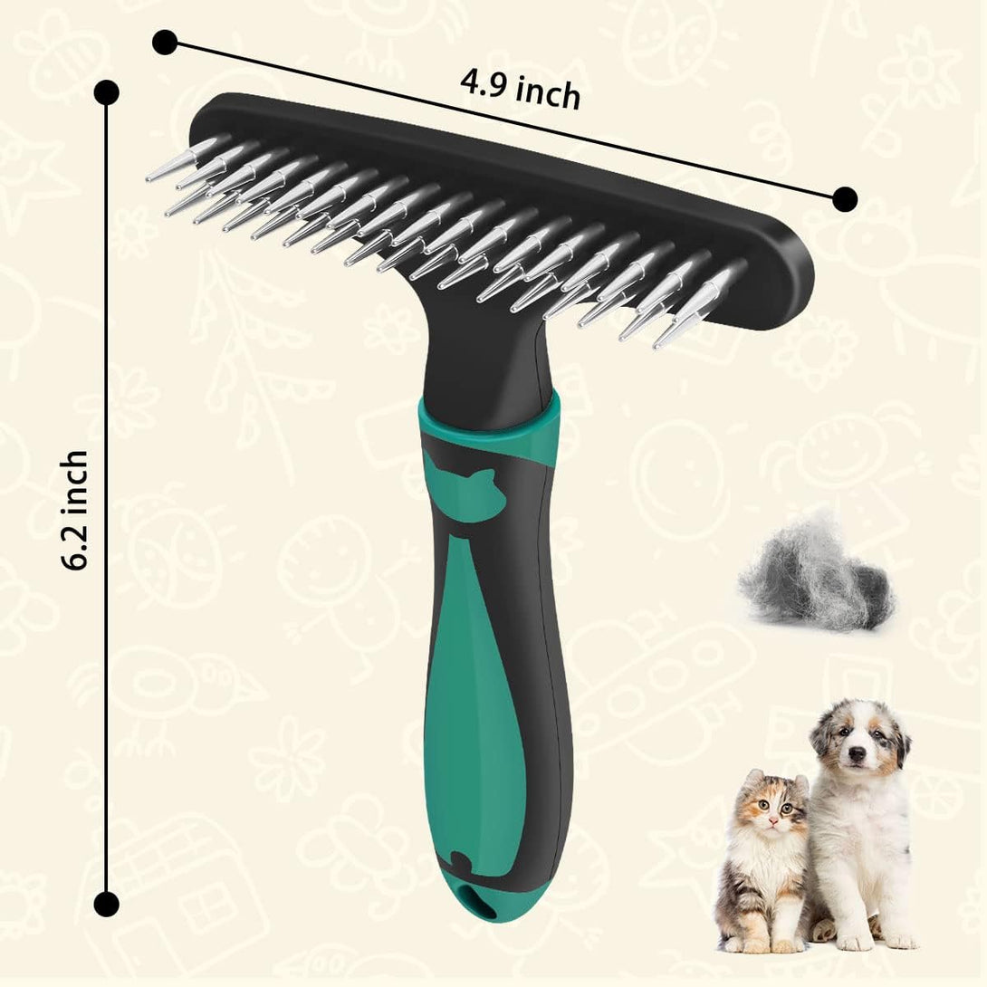 Carpet Restoration, Carpet Rake, Carpet Groomer Rake, Shag Rug Rake, Hair Cleaner Suitable for Rug and Carpet Undercoat Rake Comb, Slicone Handle Deshedding Brush for Dogs (Green)