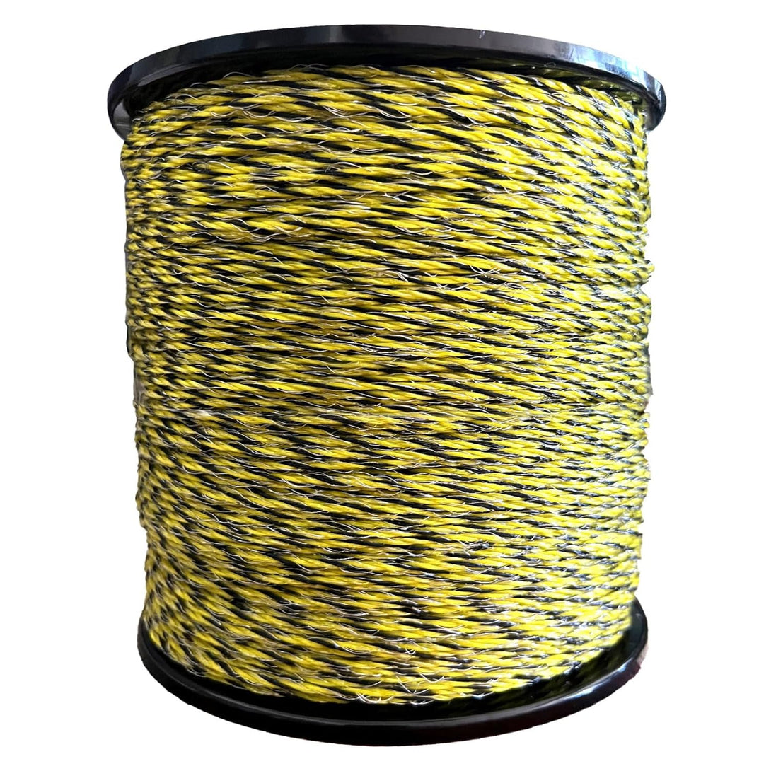 Upgraded Electric Fence Polywire 3366 Feet 1026 Meters, 6 Stainless Steel Strands for Reliable Conductivity and Rust Resistance, Easy to Install,Portable Electric Fencing,Yellow and Black Color