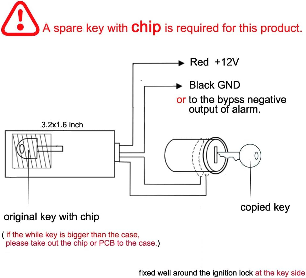 BANVIE Car Immobilizer Transponder Bypass Module for Chip Key, a Spare Chip Key Is Required, Not Fit for Other Immobilizer Way