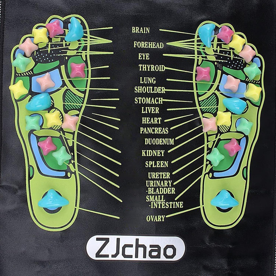 Joyzan Foot Massage Mat, Reflexology Leg Pain Walk Stone Road Acupoint anti Slip Rock Foldable Particle Pressure Point Pad Long Sitting Elderly Student Office Worker Acupressure Relaxes Relief