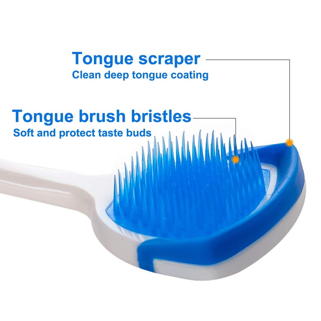 Tongue Brush, Tongue Scraper, Tongue Cleaner Helps Fight Bad Breath, 3 Tongue Scrapers, 3 Pack (Black & Blue & Green)