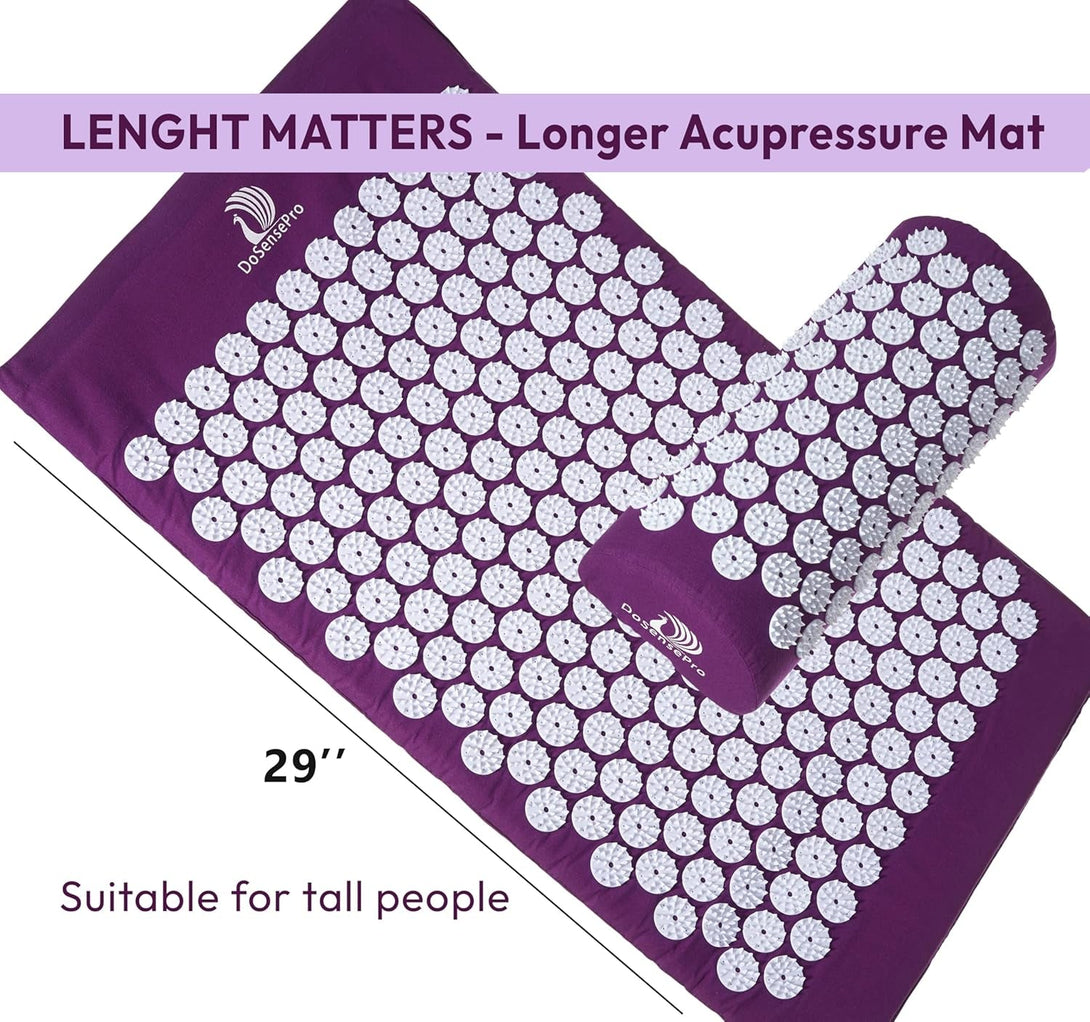 Acupressure Mat & Pillow Set - Acupressure Therapy for Back and Neck Pain Relief, Sciatica, and Pressure Point Aches Ideal Acupuncture Mat for Sleeping Aid & Recovery
