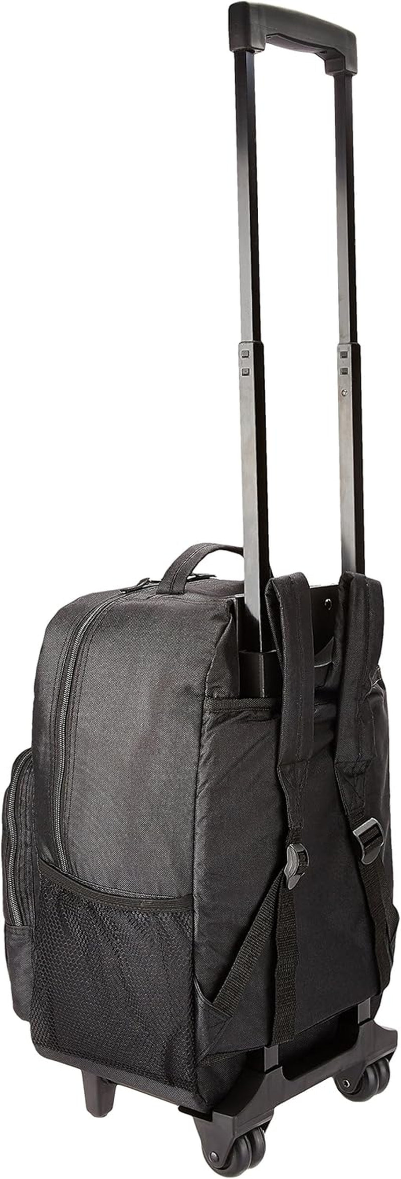 Rockland Double Handle Rolling Backpack, Black, 17-Inch