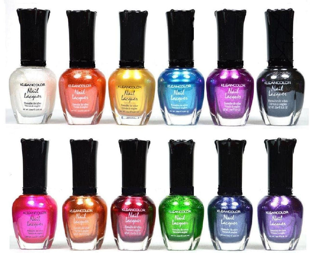 Kleancolor Nail Polish - Awesome Metallic Full Size Lacquer Lot of 12-Pc Set