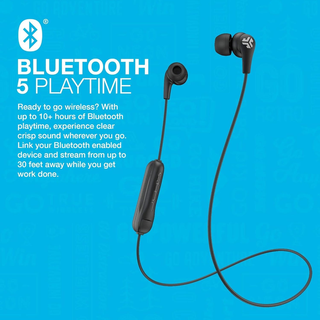 Jlab Jbuds Pro Bluetooth Wireless Signature Earbuds, Black, Titanium 10Mm Drivers, 10-Hour Battery Life, Music Controls, Noise Isolation, Bluetooth 4.1 Extra Gel Tips and Cush Fins