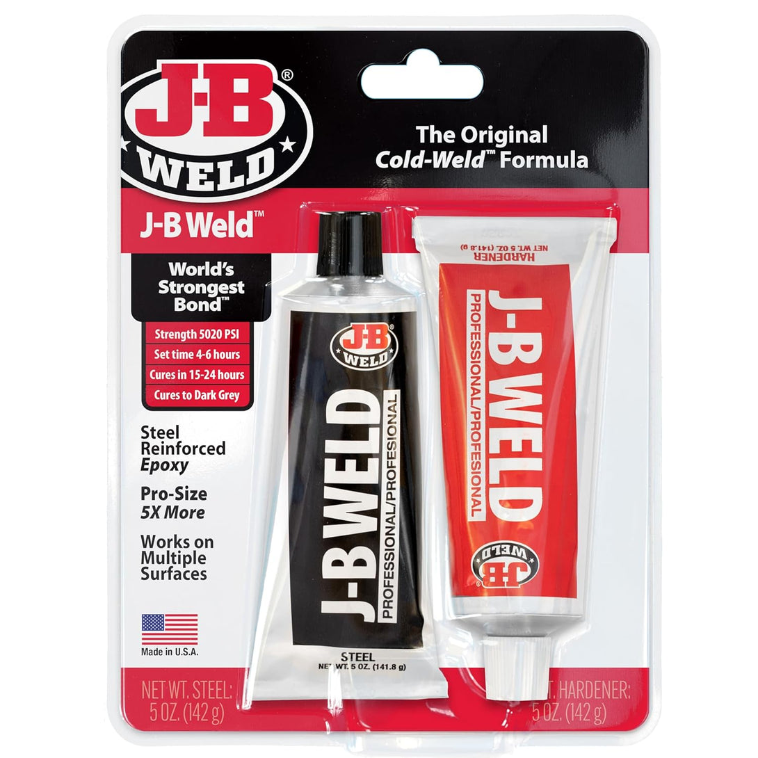 J-B Weld 8281 Professional Size Steel Reinforced Epoxy - Hardener and Steel Pack - 10 Oz