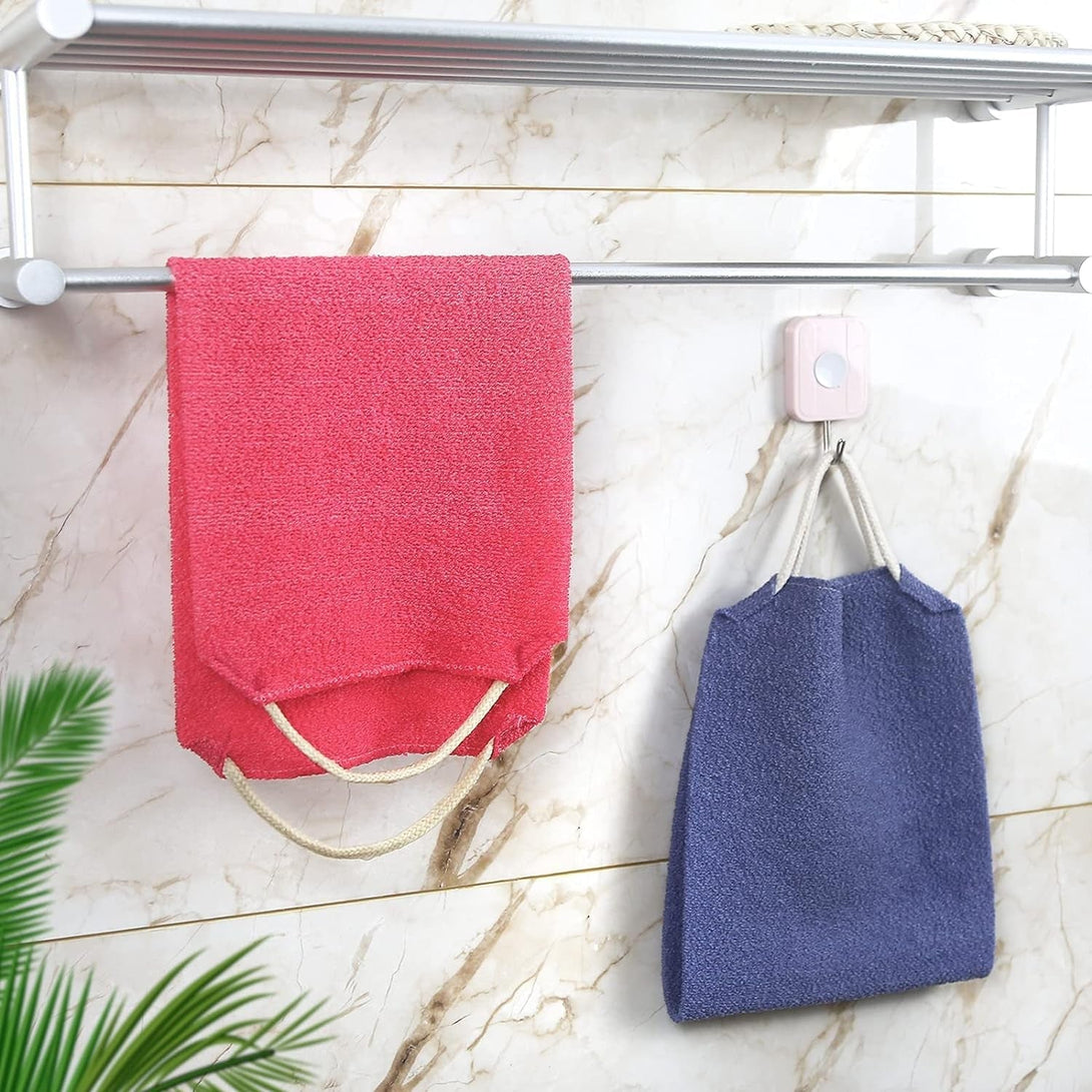 Evridwear Exfoliating Back Scrubber with Handles Two Sides for Body Shower Deep Cleans Skin Massages Invigorating Blood Circulation Men Women One Size (Back Scrubber)