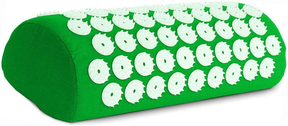Acupressure Mat and Pillow Set for Back/Neck Pain, Acupuncture Products to Relieve Muscle Fatigue, Improve Insomnia for Sedentary People, Acupuncture Eases Stress, Massage Mat, Green