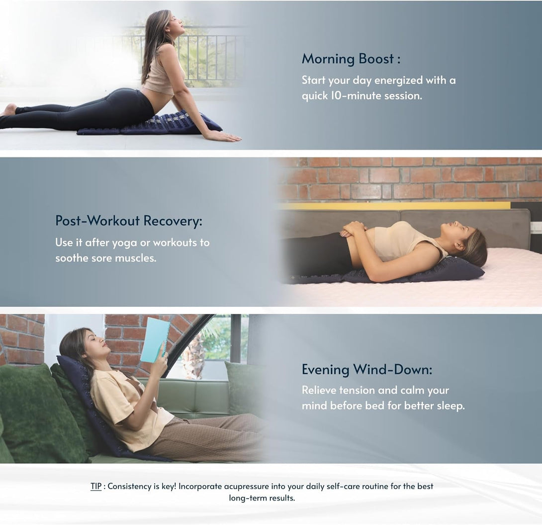 Acupressure Mat and Pillow Set for Full Body Relaxation | Back,Foot and Neck Pain Relief| No Needles | FSA/HSA Eligible | Relieves Stress and Tension | Improves Wellness Goals | Applicator Kuznetsova