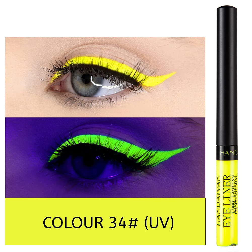 Bestland 12 Colors Matte Liquid Eyeliner Set Colorful UV Neon Eyeliner Pencil Pigmented Waterproof Smudgeproof Long Lasting Eye Liner Xmas Christmas Festival Makeup Gift Kit for Women (Set C)