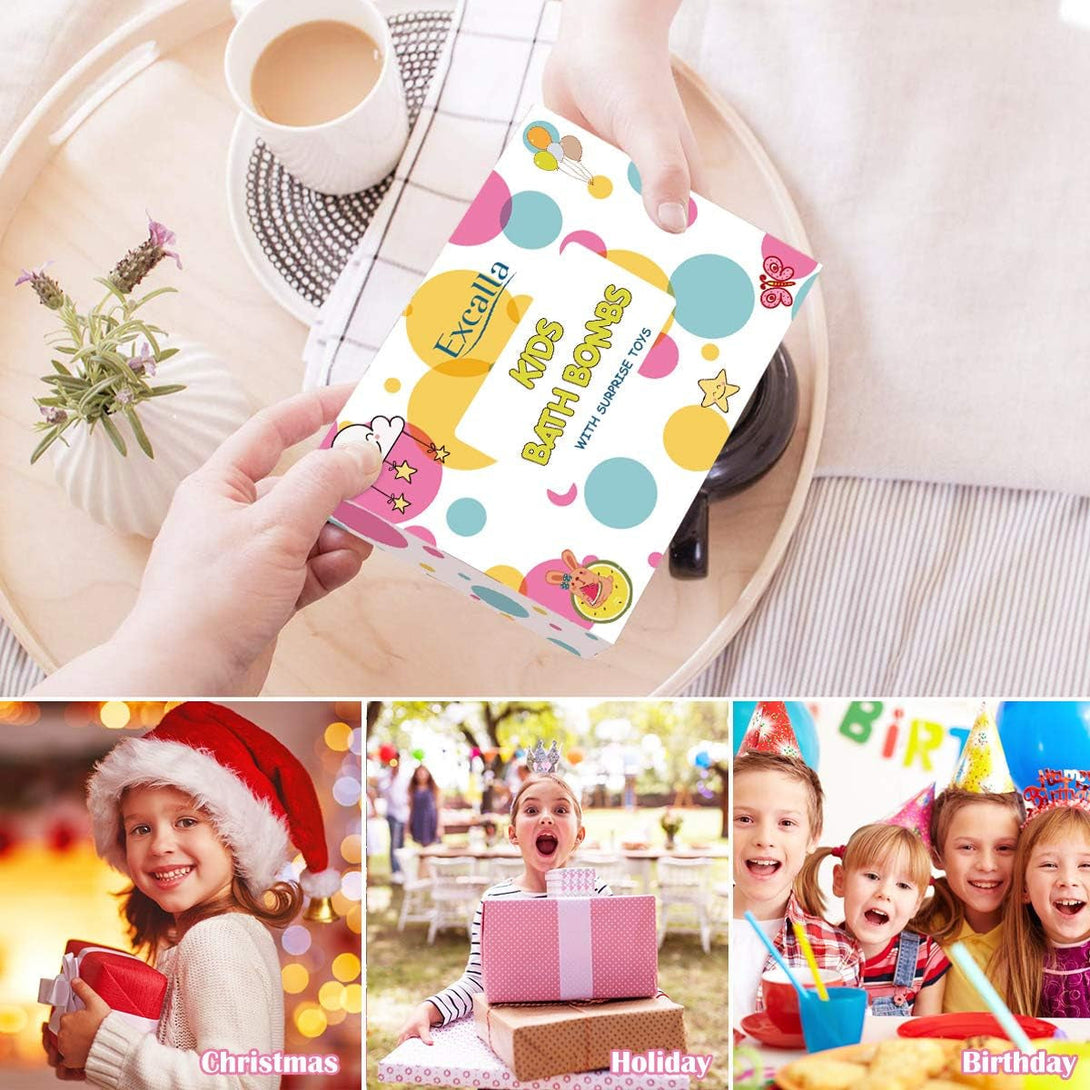 Bath Bombs for Kids with Toys inside Surprise - 12Pack Bubble Bath Fizzies Vegan Essential Oil Spa Bathbombs Fizz Bath Balls Kit for Girls Boys Women Skin Moisturize, Handmade Girl Gift Set, Kid Safe