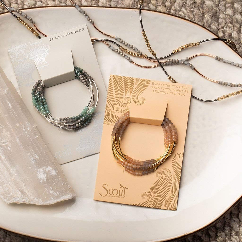 Scout Curated Wears - Women'S Scout Wrap Bracelet & Necklace, Marine/Silver