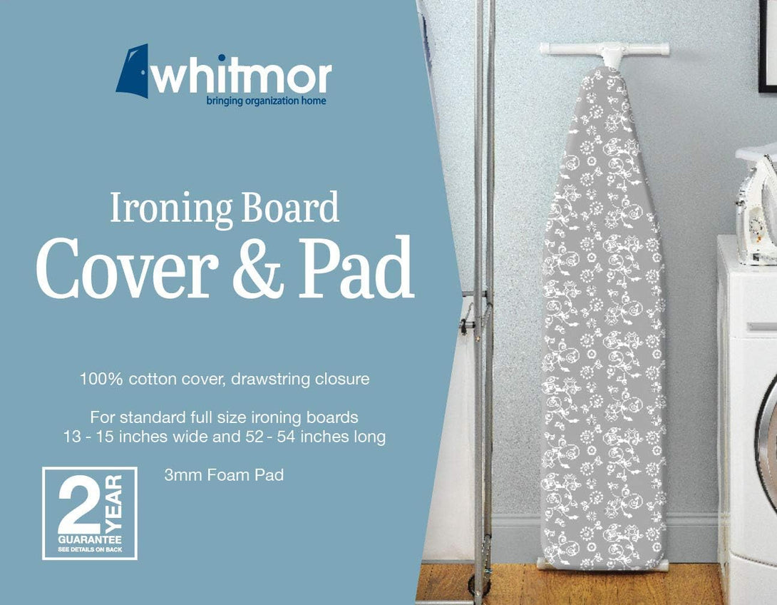 Whitmor Scorch Resistant Ironing Board Cover and Pad - Grey Swirl