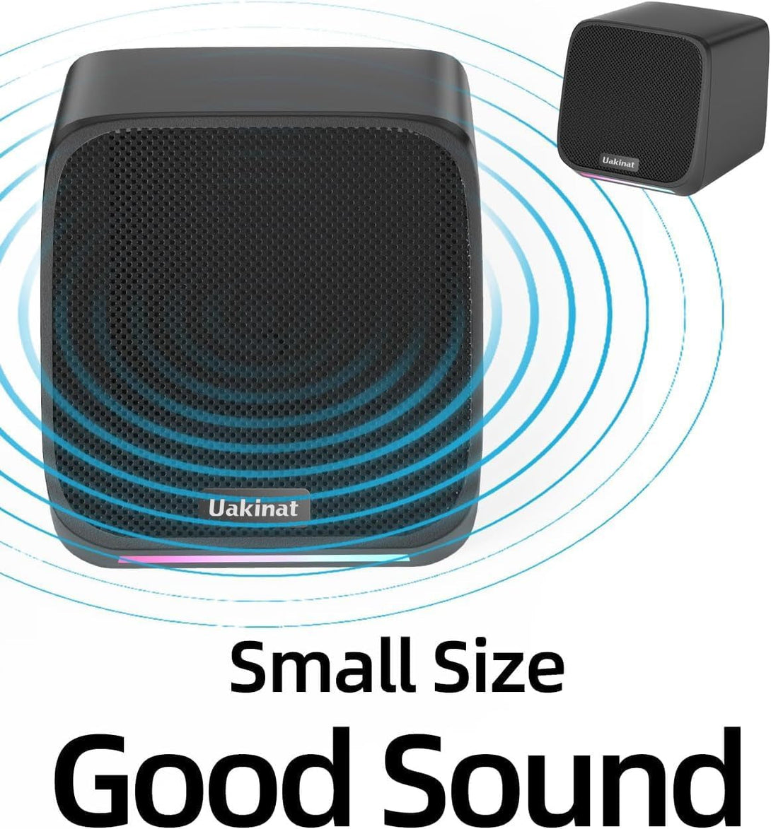 Computer Speakers,Computer Speakers for Desktop Pc,Desktop Speakers,Small Computer Speakers USB Powered 3.5Mm Aux Speaker for Pc,Laptop,Tablet,Phone, Black