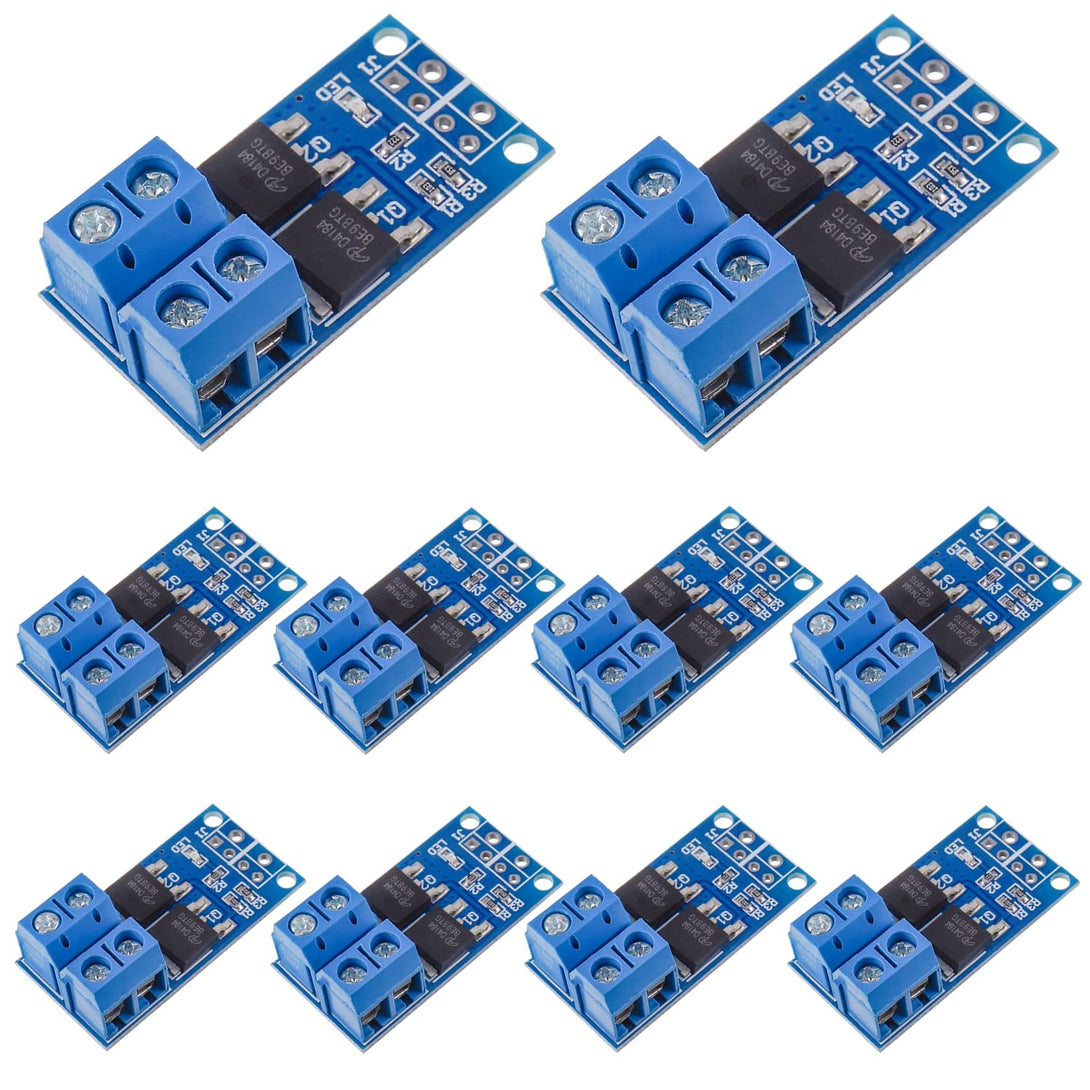 MOSFET Switch Drive Module DC 5V-36V 15A(Max 30A) 400W FET Trigger Switch Driving Module Board 0-20Khz PWM Adjustment Electronic Switch Control Board (Pack of 10 Pcs)