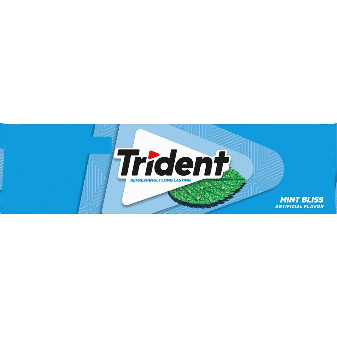 Trident Mint Bliss Sugar Free Gum, 12 Packs of 14 Pieces (168 Total Pieces)