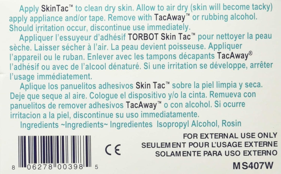 TORBOT Group Skin-Tac-H Adhesive Barrier Wipes, 50/Box