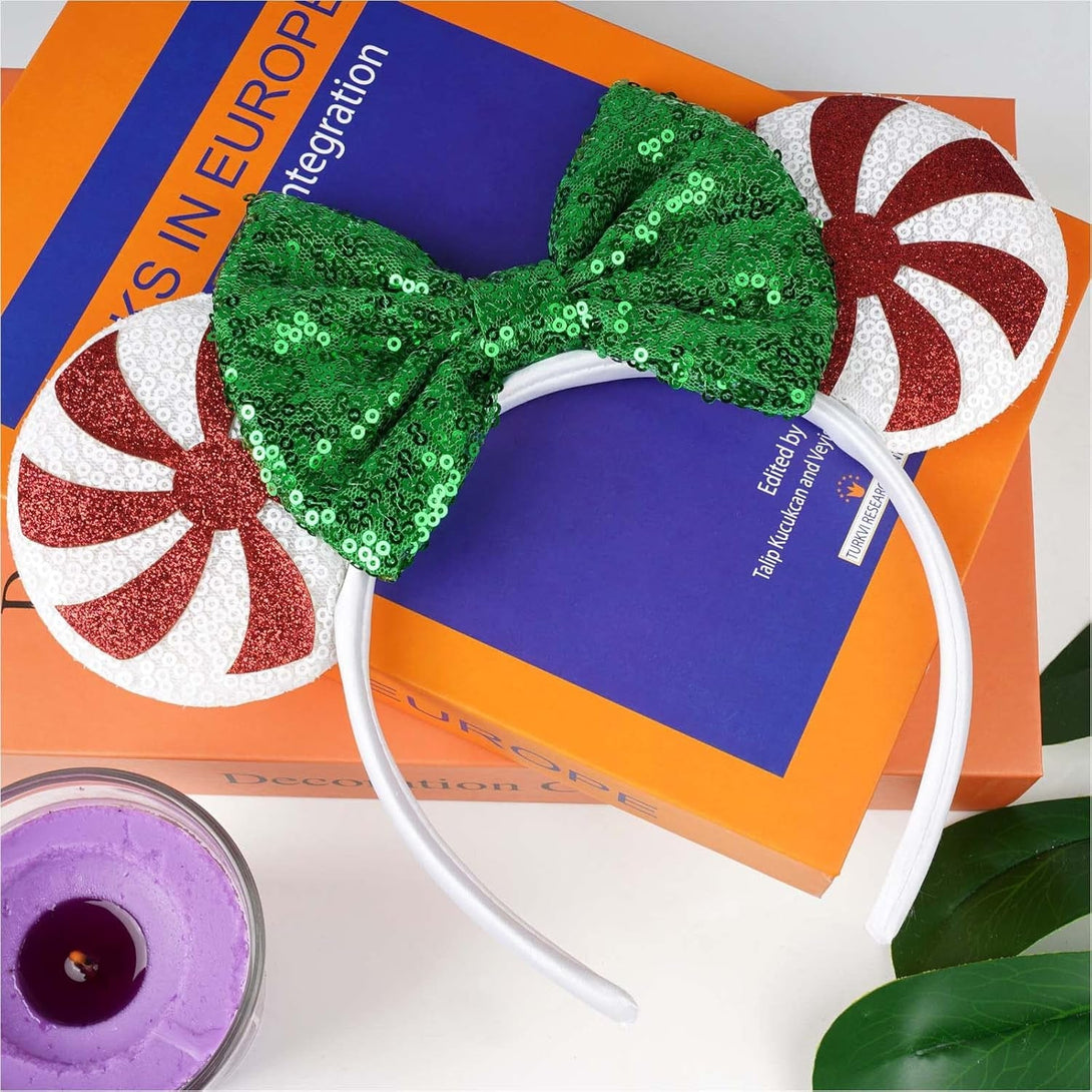 FANYITY Christmas Mouse Ears, Sequin Mouse Ears Headband for Girls Women
