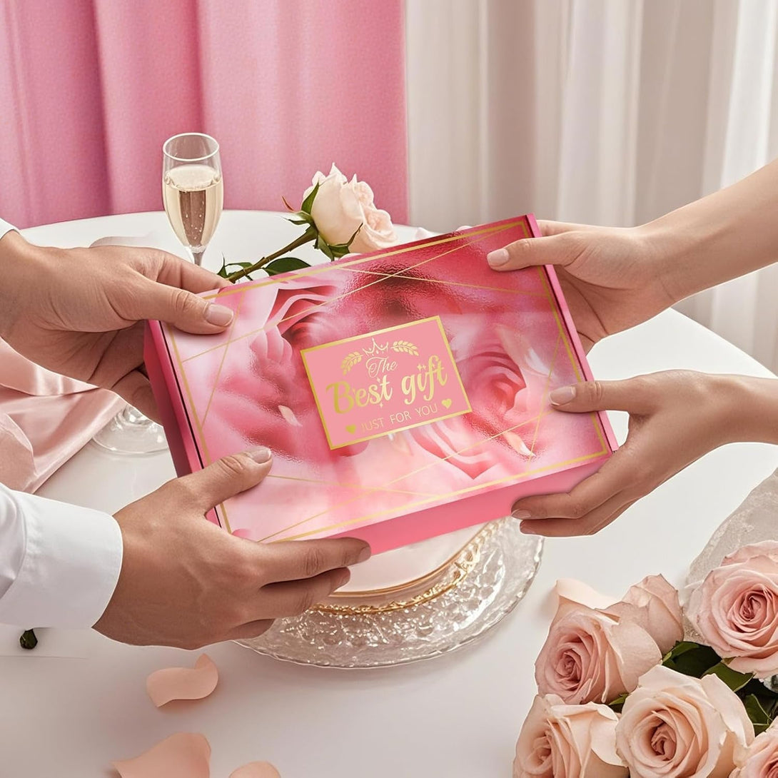 Gifts for Women, Mom, Wife, Girlfriend, Sister, Daughter, Grandma: Mothers Day Gifts, Happy Birthday, Christmas, Valentines Day, Pink Rose Spa Baskets Set