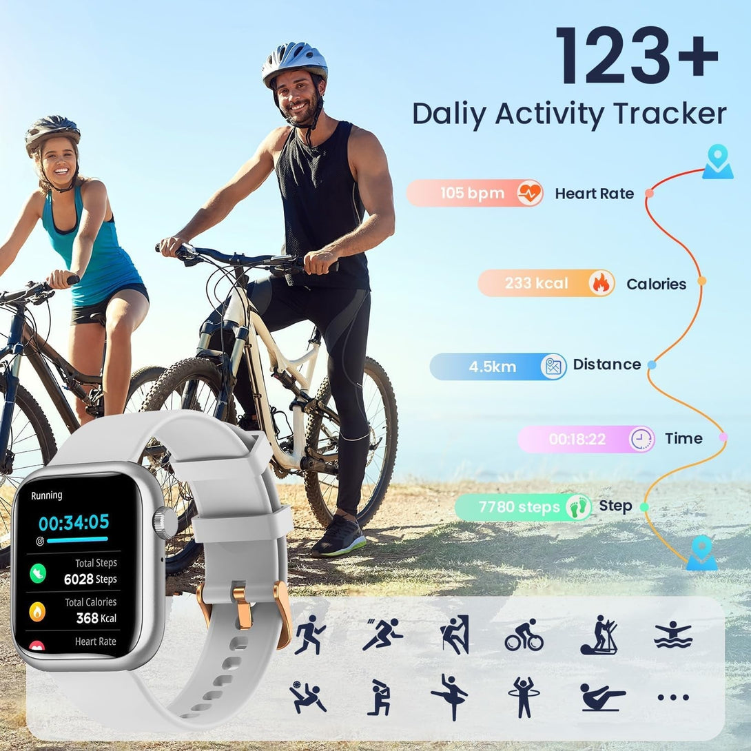 Smartwatch Women for Android Phones Ios: Smart Watches for Women Fitness Tracker 1.83" Touchscreen Waterproof Smartwatches Lady with Answer/Make Call Blood Pressure Heart Rate Sport Pedometer Monitor