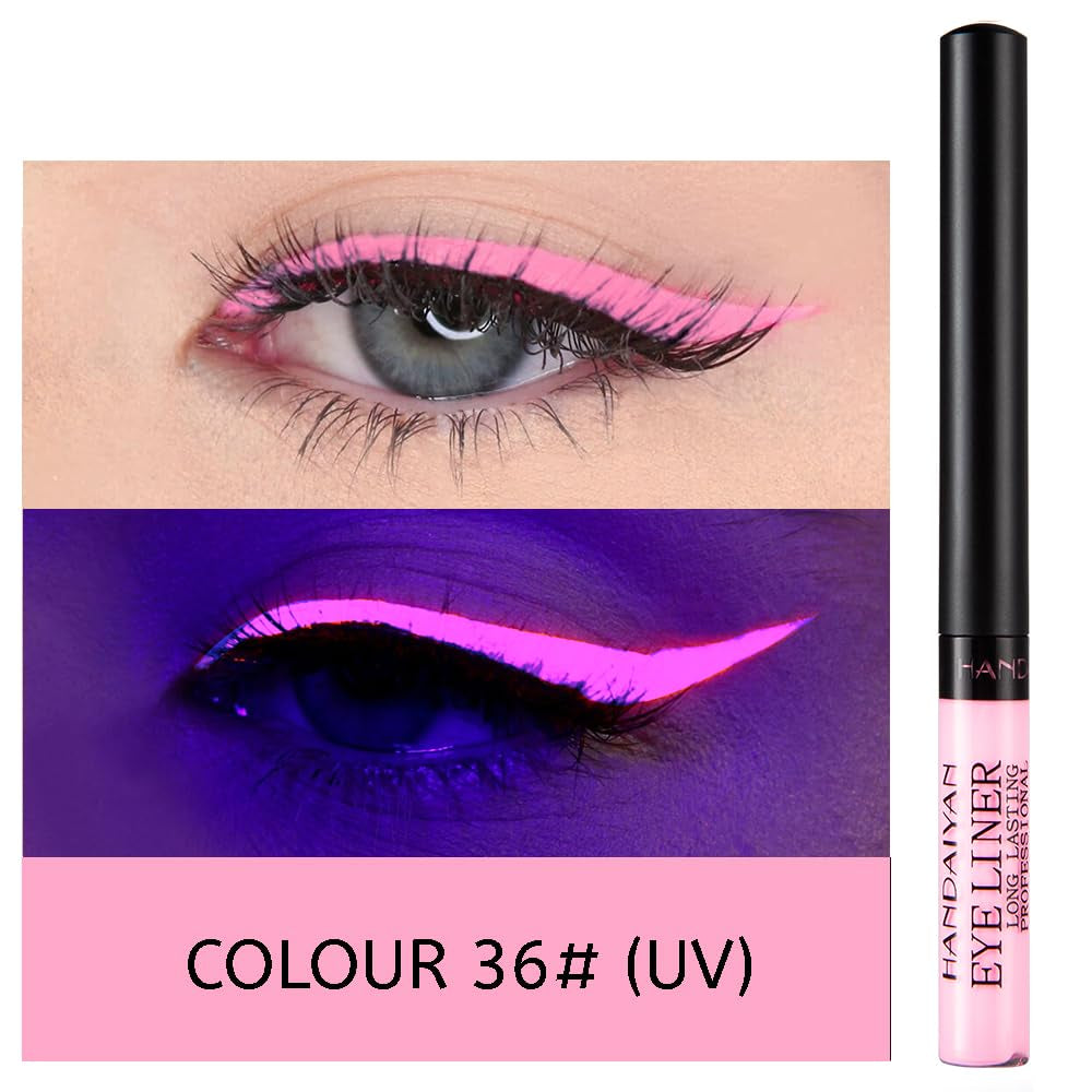 Bestland 12 Colors Matte Liquid Eyeliner Set Colorful UV Neon Eyeliner Pencil Pigmented Waterproof Smudgeproof Long Lasting Eye Liner Xmas Christmas Festival Makeup Gift Kit for Women (Set C)