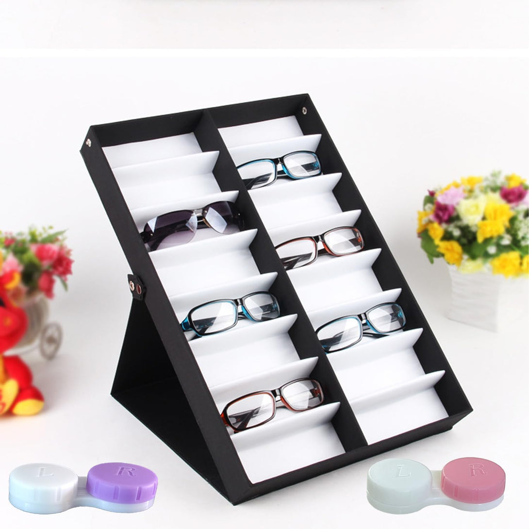 12 Pack Contact Lens Case Contact Lens Holder Box Soak Storage Kit(White&Pink)