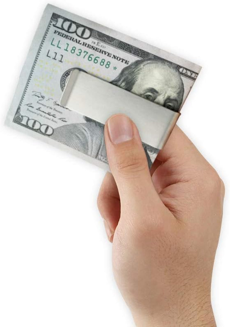 Stainless Steel Money Clips, Money & Cards Holder, Minimalism Wallet Clips, Super Slim & Durable, Pack of 6
